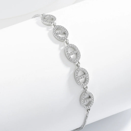 Luxury Oval Pig Nose Diamond Bracelet for Women - Minimalist & Versatile Fashion Jewelry