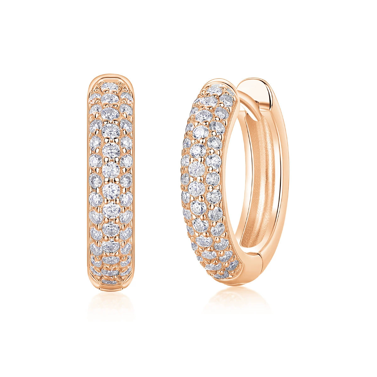 Pavé Moissanite Hoop Earrings in Sterling Silver for Women — Everyday Luxury