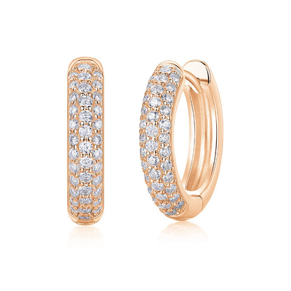 Pavé Moissanite Hoop Earrings in Sterling Silver for Women — Everyday Luxury