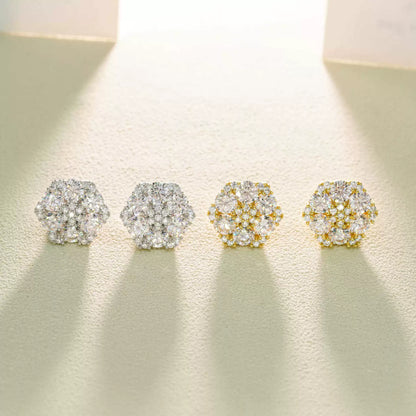 Personality 925 Silver VVS Moissanite Stud Earrings - 4.0mm Large Stone Trendy Jewelry