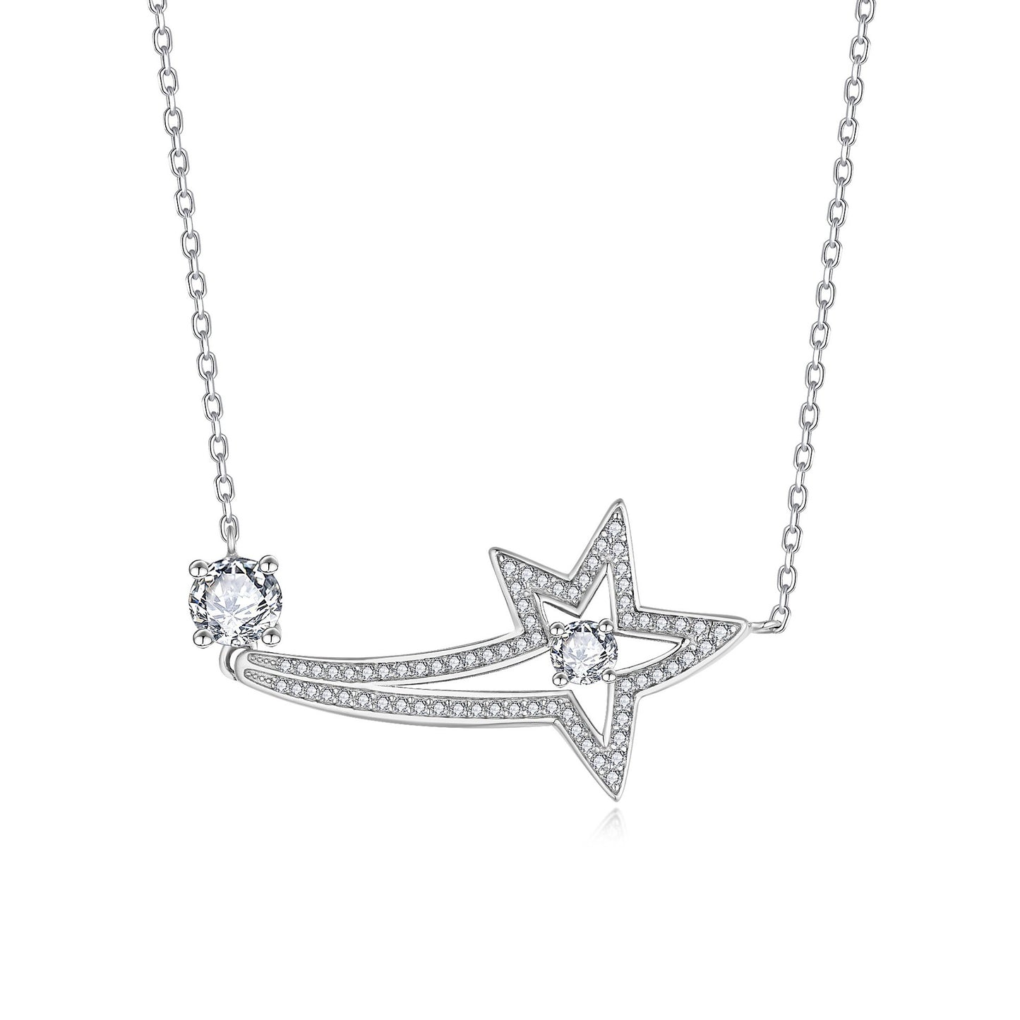 S925 Sterling Silver 0.5ct Round Moissanite Starfish Necklace - Dainty Versatile Layering Chain