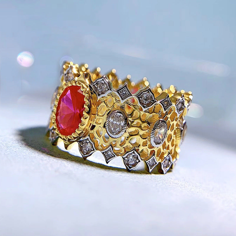 Luxury Ins Style Ring | Brushed Vintage Lace Design