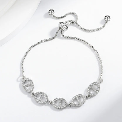 Luxury Oval Pig Nose Diamond Bracelet for Women - Minimalist & Versatile Fashion Jewelry