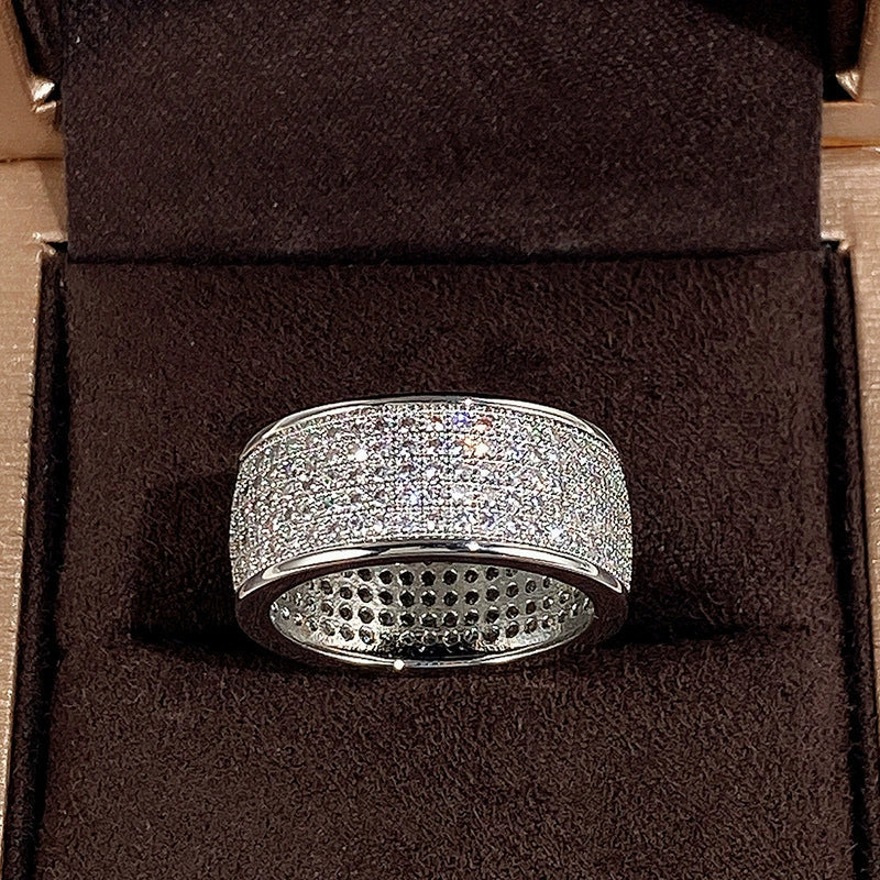 5-Row CZ Ring - Unisex Fashion Statement Jewelry