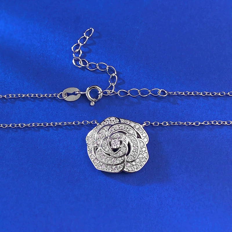 Ricady Jewel S925 Silver Camellia Necklace - Chinese Style Clavicle Pendant