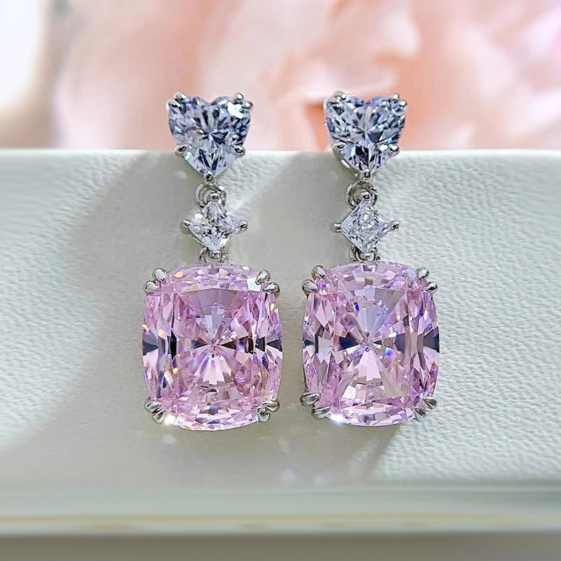 Sparkle & Versatile 11CT High Carbon Diamond Square Earrings