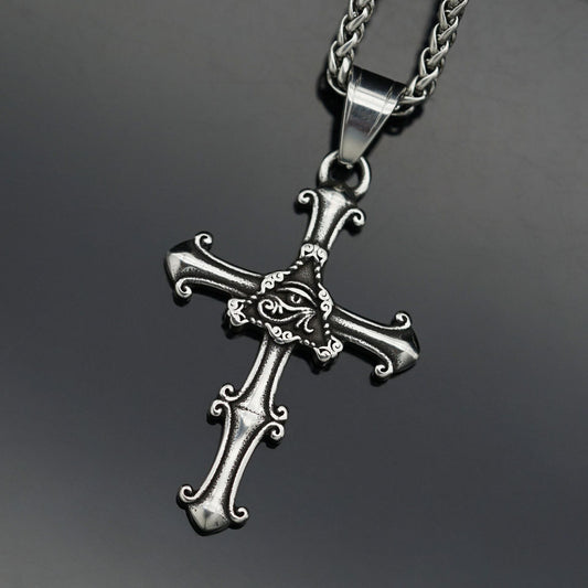 Stainless Steel Cross Pendant - Bold Personality Style