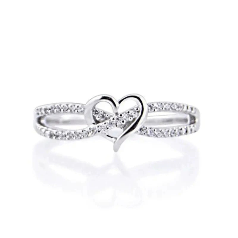 Luxury Micro-Pavé Infinity Heart Ring - Minimalist Design