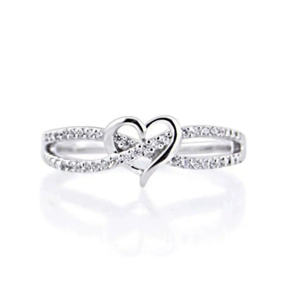 Luxury Micro-Pavé Infinity Heart Ring - Minimalist Design