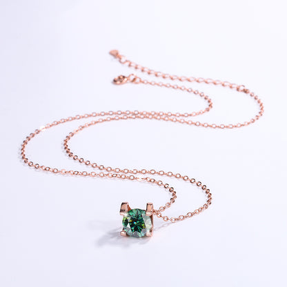 Ricady Jewel 925 Silver Plated PT950 Gold 1CT Moissanite Classic牛头 Pendant Necklace