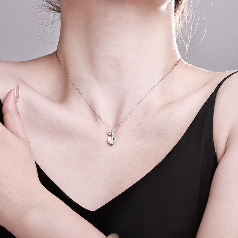 Women's 925 Sterling Silver Morganite Shovel Necklace | Dainty & Luxe Collar Chain