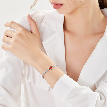 Floral Station Chain Bracelet in Sterling Silver for Women — Everyday Bloom