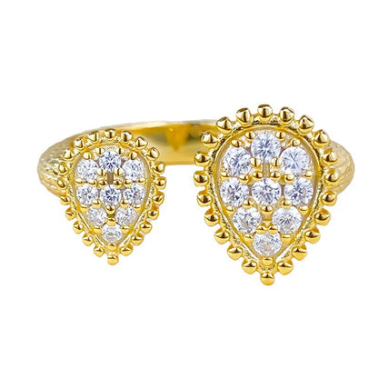 Bohemian Style Simulated Diamond Teardrop Ring - Wedding/Ins Fashion for Women