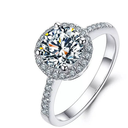 D Color Moissanite Round-set Jewelry Set (Ring, Earrings, Necklace, Bracelet)