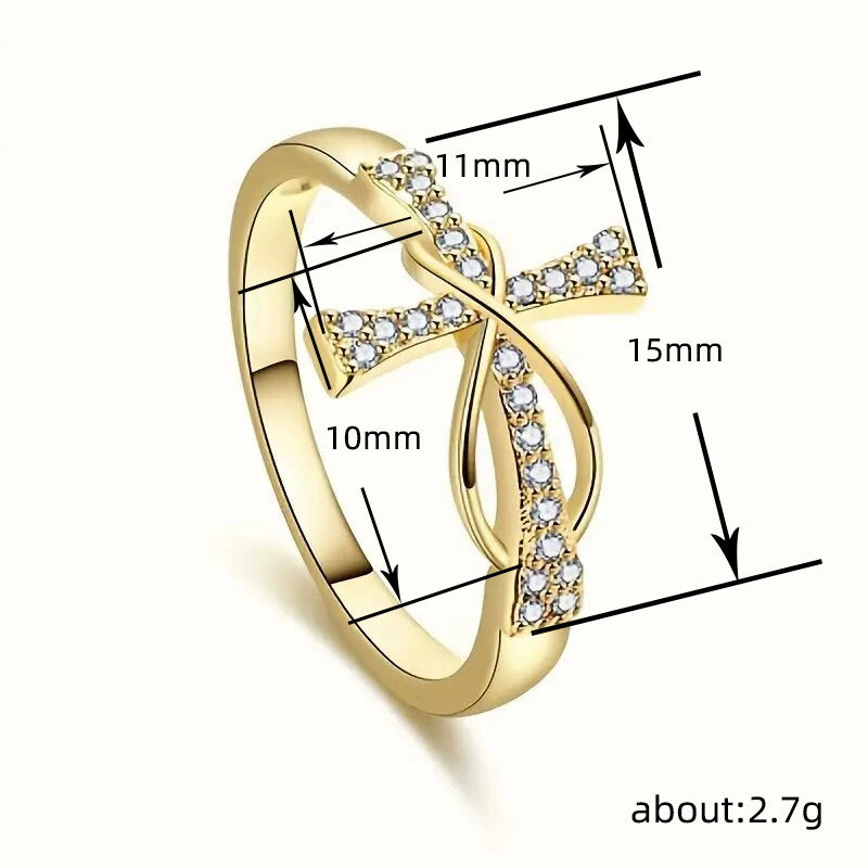 Ricady Jewel Minimalist Mobius Cross Ring - Infinite Love Jewelry Minimalist
