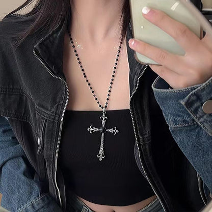 Multi-Layered Cross Pendant Necklace - Sweet & Cool Style