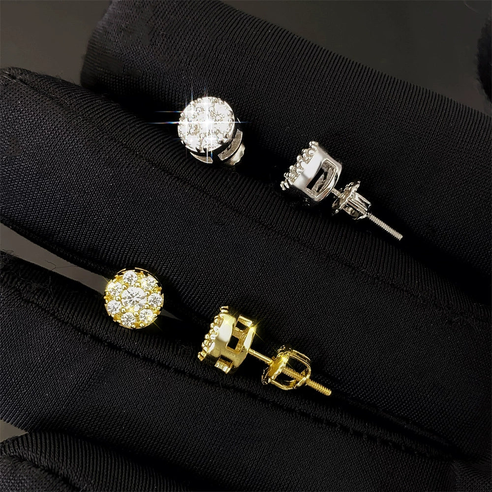925 Sterling Silver Moissanite Earrings - European & American Style Casual Jewelry In Stock
