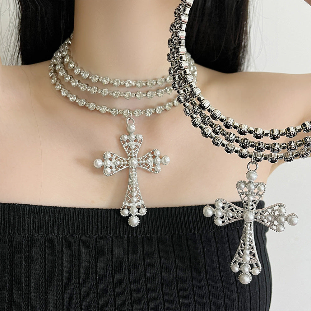 Star Rhinestone Choker Necklace - New Chinese Style