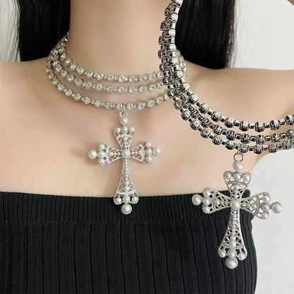 Star Rhinestone Choker Necklace - New Chinese Style