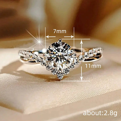 Ricady Jewel Couples Wedding Ring Set - 4-Prong V-Shaped Multi-Color Zircon