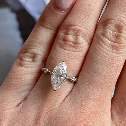 Ricady Jewel Marquise Zircon 4-Prong Ring - Valentine’s Day Gift for Her