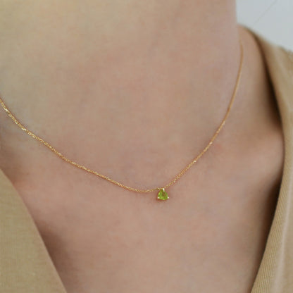 Olive Green S925 Sterling Silver Necklace for Women | Minimalist 18K Plated Collar Chain, Ins Style, Versatile & Elegant