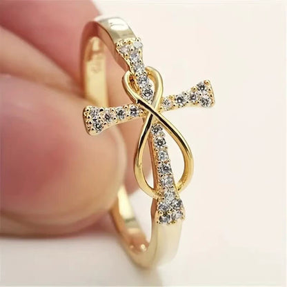 Ricady Jewel Minimalist Mobius Cross Ring - Infinite Love Jewelry Minimalist
