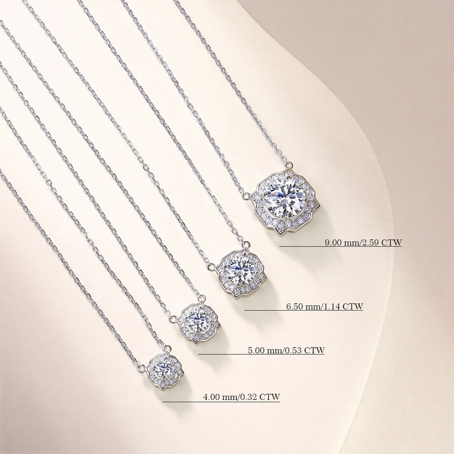 Ricady Jewel S925 Sterling Silver 1 Carat Moissanite Pendant - Women's Classic In-Stock Clavicle Chain