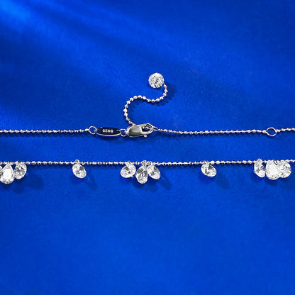 925 Silver Diamond Collar - Starry Sky Irregular Water Drop Style