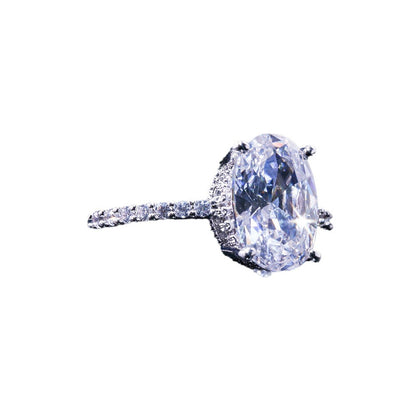 Ricady Jewel Fashionable Platinum-plated Zircon Ring, Stylish European-style Engagement Band