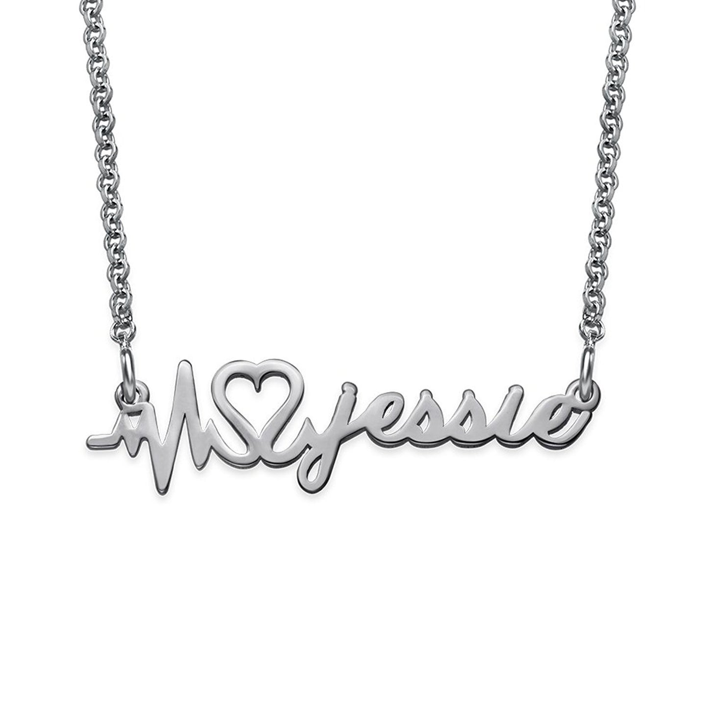Personalizable XOXO Letter Pendant Necklace with Diamond Accents in 925 Sterling Silver