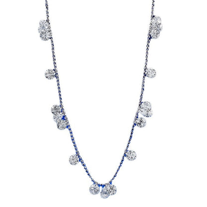 925 Silver Diamond Collar - Starry Sky Irregular Water Drop Style