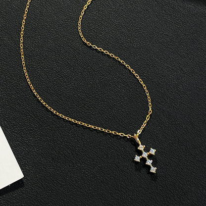 Women's S925 Silver Diamond Cross Necklace - Stylish Neck Accessory
