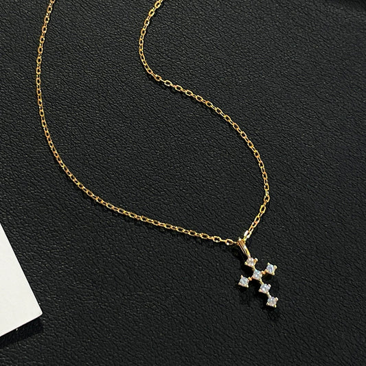 Women's S925 Silver Diamond Cross Necklace - Stylish Neck Accessory