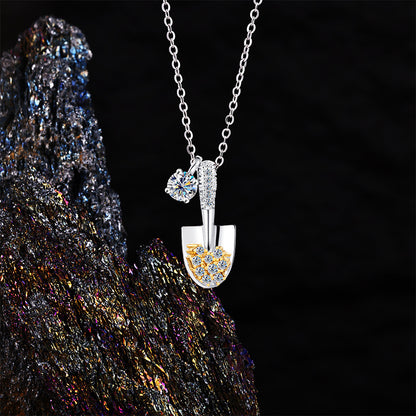 Women's 925 Sterling Silver Morganite Shovel Necklace | Dainty & Luxe Collar Chain
