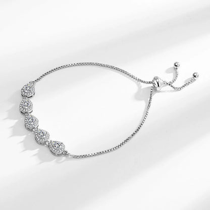 Luxury Zircon Bracelet for Women: Sparkling Adjustable Pull Chain, Elegant & Versatile Jewelry