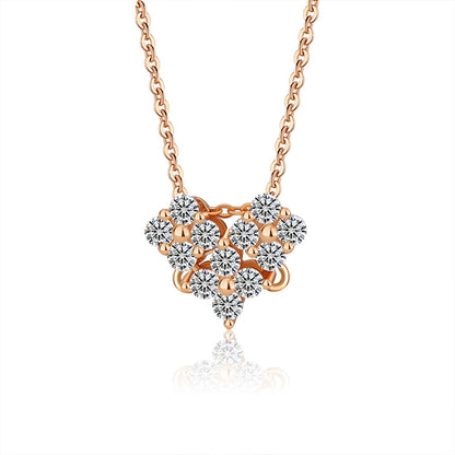 S925 Silver Moissanite Heart Necklace - 2-Way Wear Lucky Clover Collar Chain