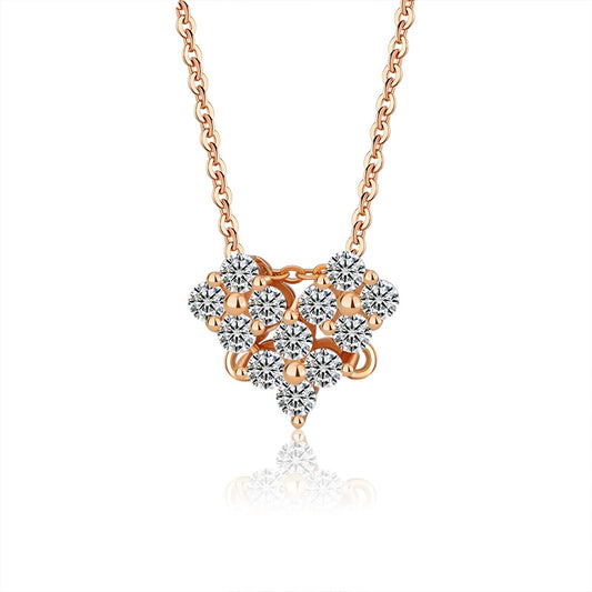 S925 Silver Moissanite Heart Necklace - 2-Way Wear Lucky Clover Collar Chain