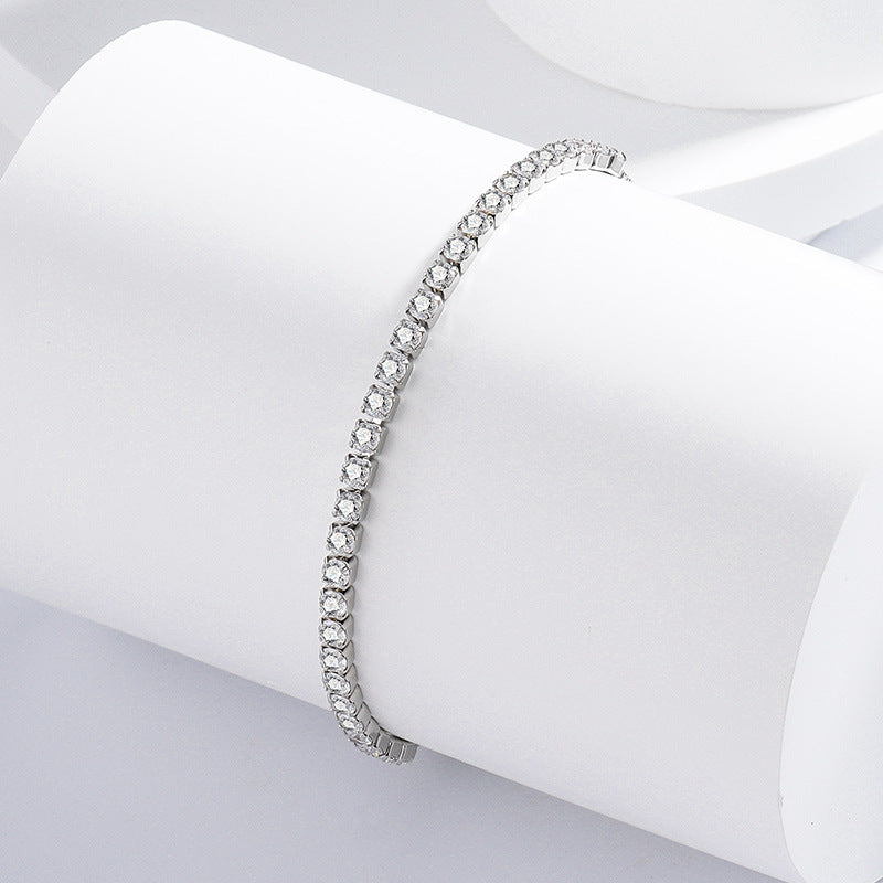 Geometric U-Bar Chain Bracelet in Sterling Silver for Women — Everyday Modern