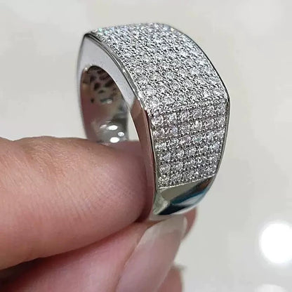 Ricady Jewel Unique Micro-pavé 5A Heart & Arrow Starry Ring, Cool Bold Statement Index Finger Ring