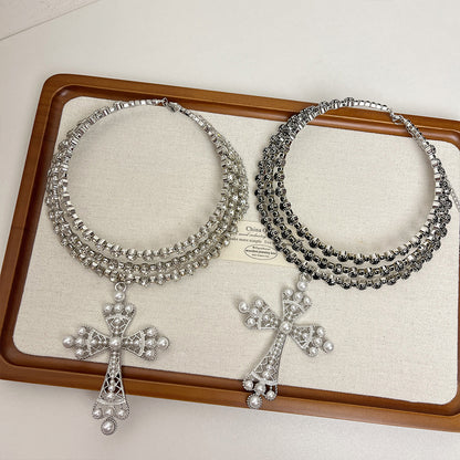 Star Rhinestone Choker Necklace - New Chinese Style