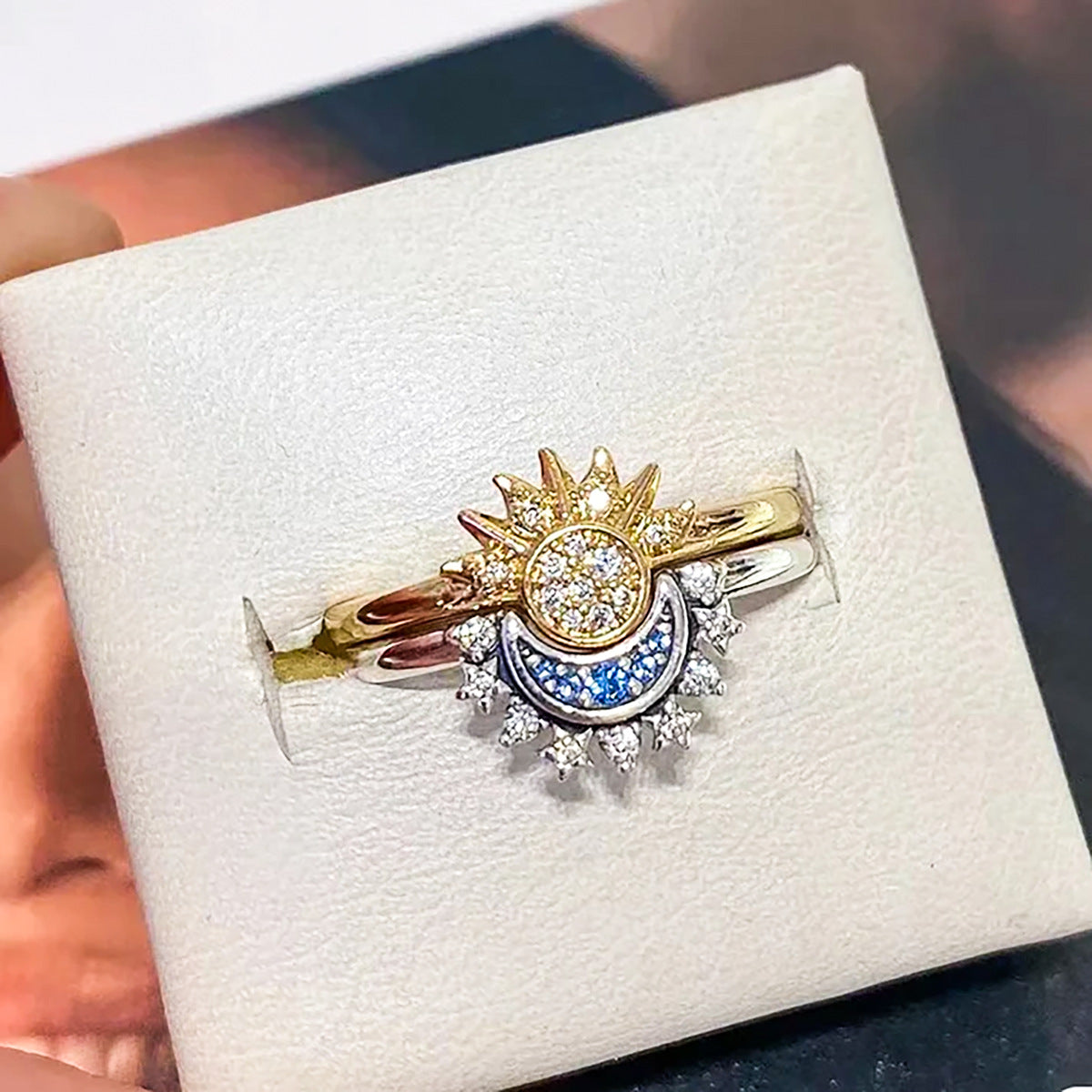 Celestial Sun & Moon Stackable Rings - Adjustable Couple Rings for Women, Fashion Design