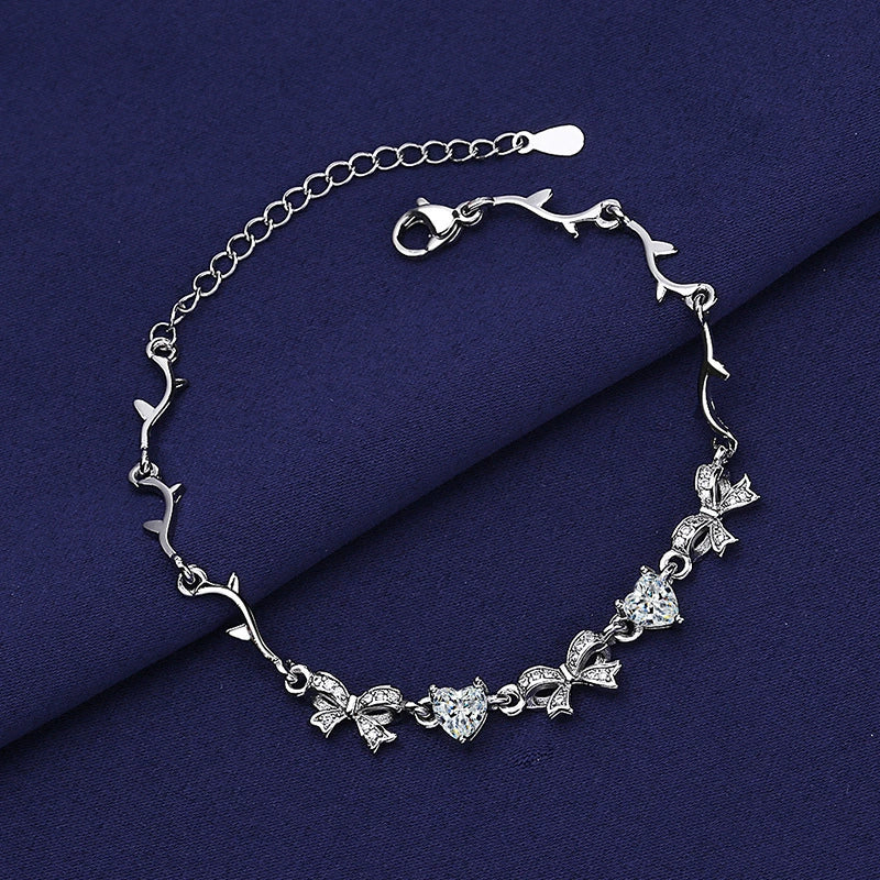 Bow Vine Chain Bracelet in Sterling Silver for Women — Everyday Sweet
