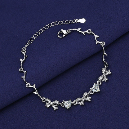 Bow Vine Chain Bracelet in Sterling Silver for Women — Everyday Sweet