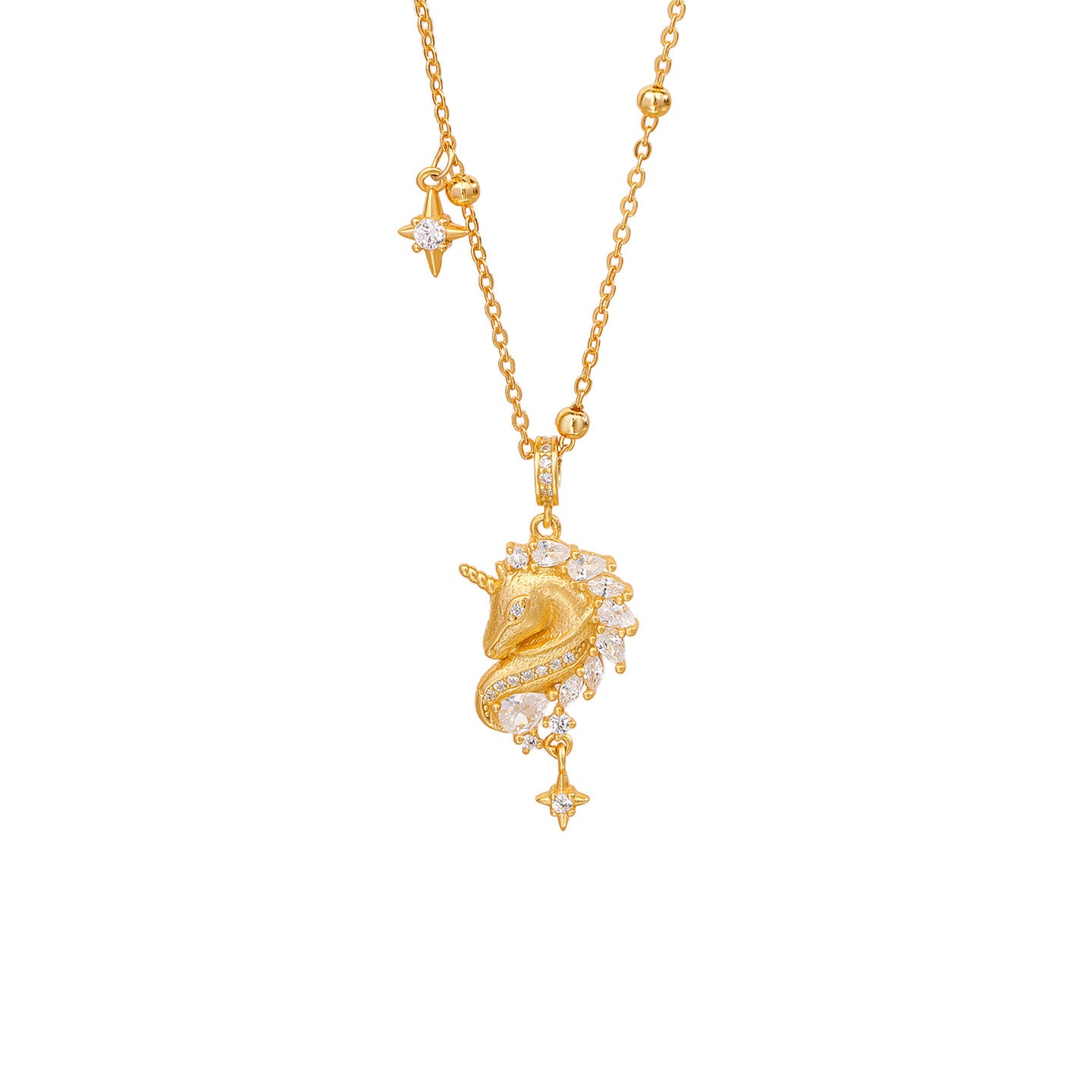 S999 Sterling Silver Unicorn Necklace - Women's Dainty Collar Chain, Elegant Luxury Minimalist Style