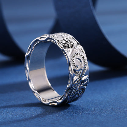 Ricady Jewel Vine Engraved Minimalist Ring for Women