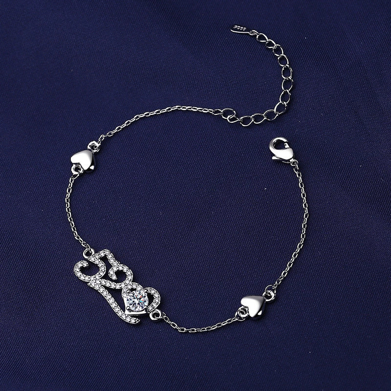 Heartbeat Love Bracelet for Women - Valentine's Day & Anniversary Dainty Collarbone Chain Jewelry