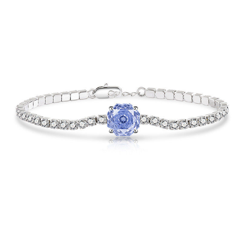 Floral Station Chain Bracelet in Sterling Silver for Women — Everyday Bloom