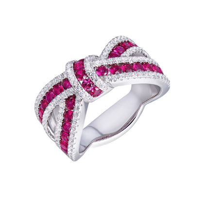 Ricady Jewel Luxe Bow Ring - Irregular Ribbon Cross Design