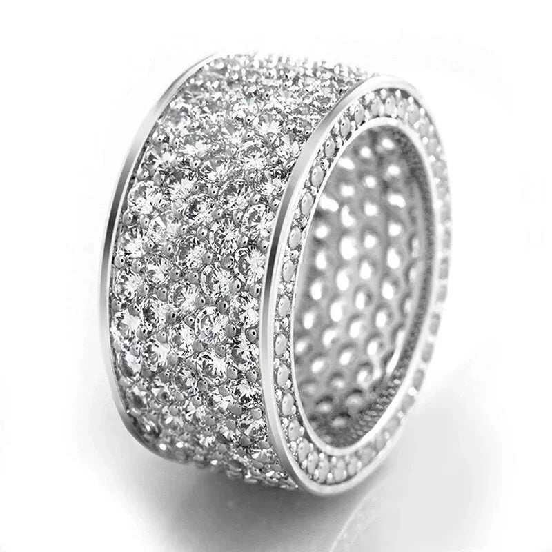 Ricady Jewel Copper-Plated Zircon Inlaid Ring - Unisex Wide Band Jewelry